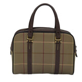 Luxury BurberrySs Nova Check Hand Bag Canvas Beige Auth ep4494