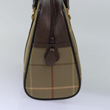 Luxury BurberrySs Nova Check Hand Bag Canvas Beige Auth ep4494