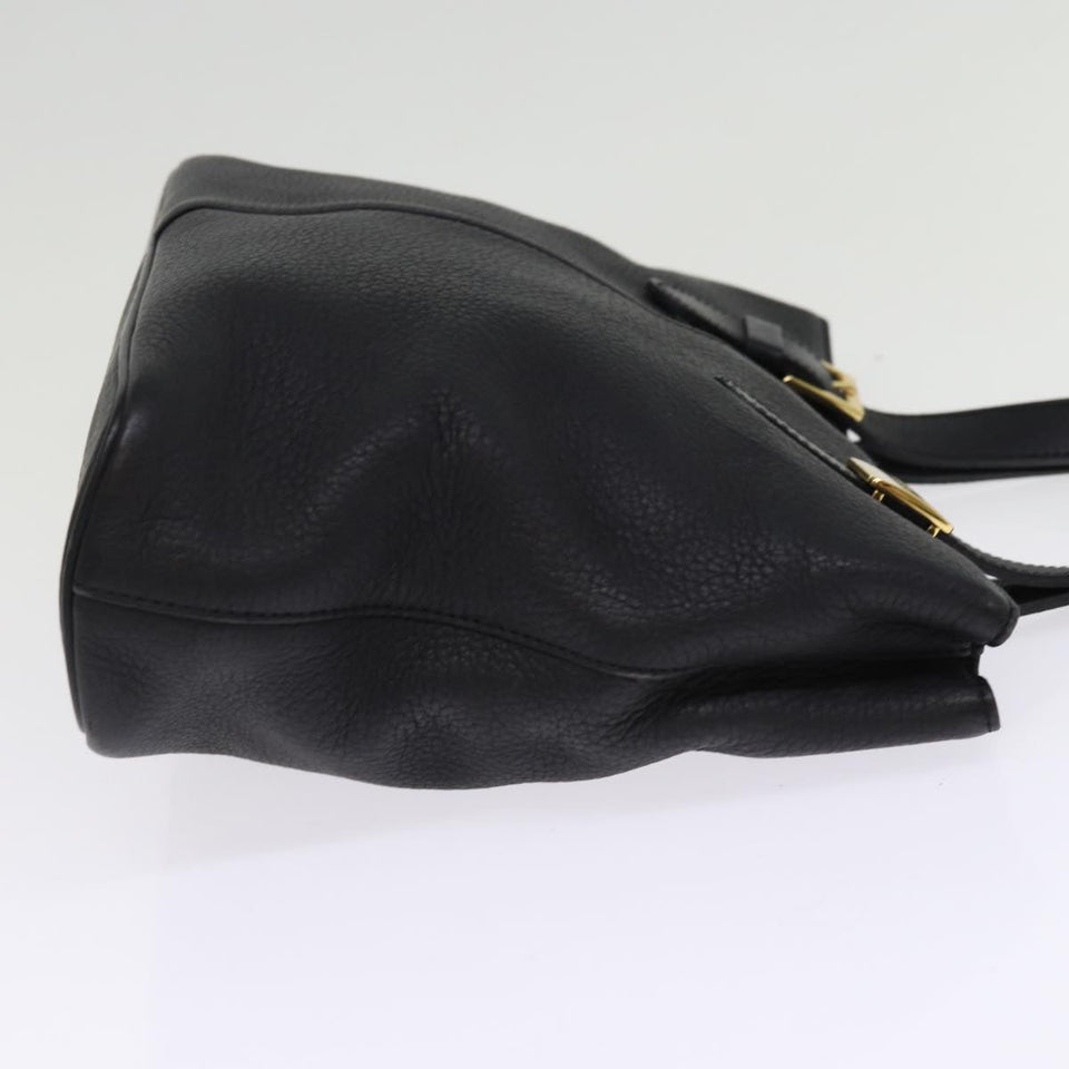 Luxury BurberrySs Hand Bag Leather Black Auth ep4536
