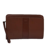 Luxury BurberrySs Clutch Bag Leather Brown Auth ep4543