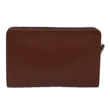 Luxury BurberrySs Clutch Bag Leather Brown Auth ep4543