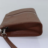 Luxury BurberrySs Clutch Bag Leather Brown Auth ep4543