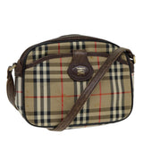 Luxury BurberrySs Nova Check Shoulder Bag Canvas Beige Auth ep4667