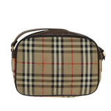 Luxury BurberrySs Nova Check Shoulder Bag Canvas Beige Auth ep4667