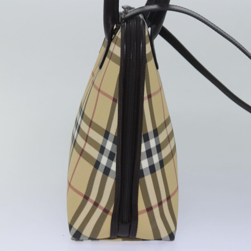Luxury Burberry Nova Check Hand Bag PVC 2way Beige Auth ep4689