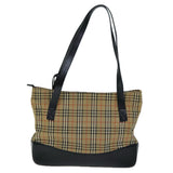 Luxury BurberrySs Nova Check Tote Bag Canvas Beige Auth ep4691