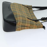 Luxury BurberrySs Nova Check Tote Bag Canvas Beige Auth ep4691