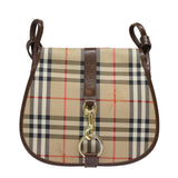 Luxury BurberrySs Nova Check Shoulder Bag Canvas Beige Auth ep4701