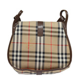Luxury BurberrySs Nova Check Shoulder Bag Canvas Beige Auth ep4701
