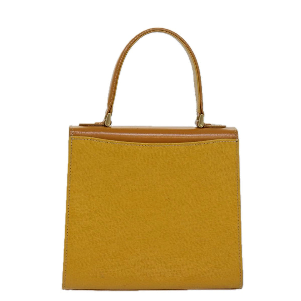 Luxury BurberrySs Hand Bag Leather Yellow Auth ep4711