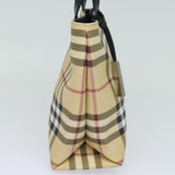 Luxury Burberry Nova Check Hand Bag PVC Beige Auth ep4717