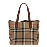 Luxury BurberrySs Nova Check Tote Bag Canvas Beige Auth ep4723