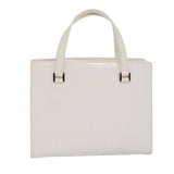 Luxury Burberry Nova Check Hand Bag Enamel White Auth ep4744