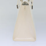 Luxury Burberry Nova Check Hand Bag Enamel White Auth ep4744