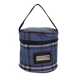 Luxury BurberrySs Nova Check Vanity Cosmetic Pouch PVC Leather Blue Auth ep4900