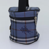 Luxury BurberrySs Nova Check Vanity Cosmetic Pouch PVC Leather Blue Auth ep4900