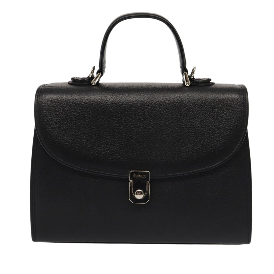 Luxury BurberrySs Hand Bag Leather 2way Black Auth ep4940