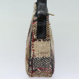 Luxury Burberry Nova Check Shoulder Bag Wool Beige Black Auth ep5128