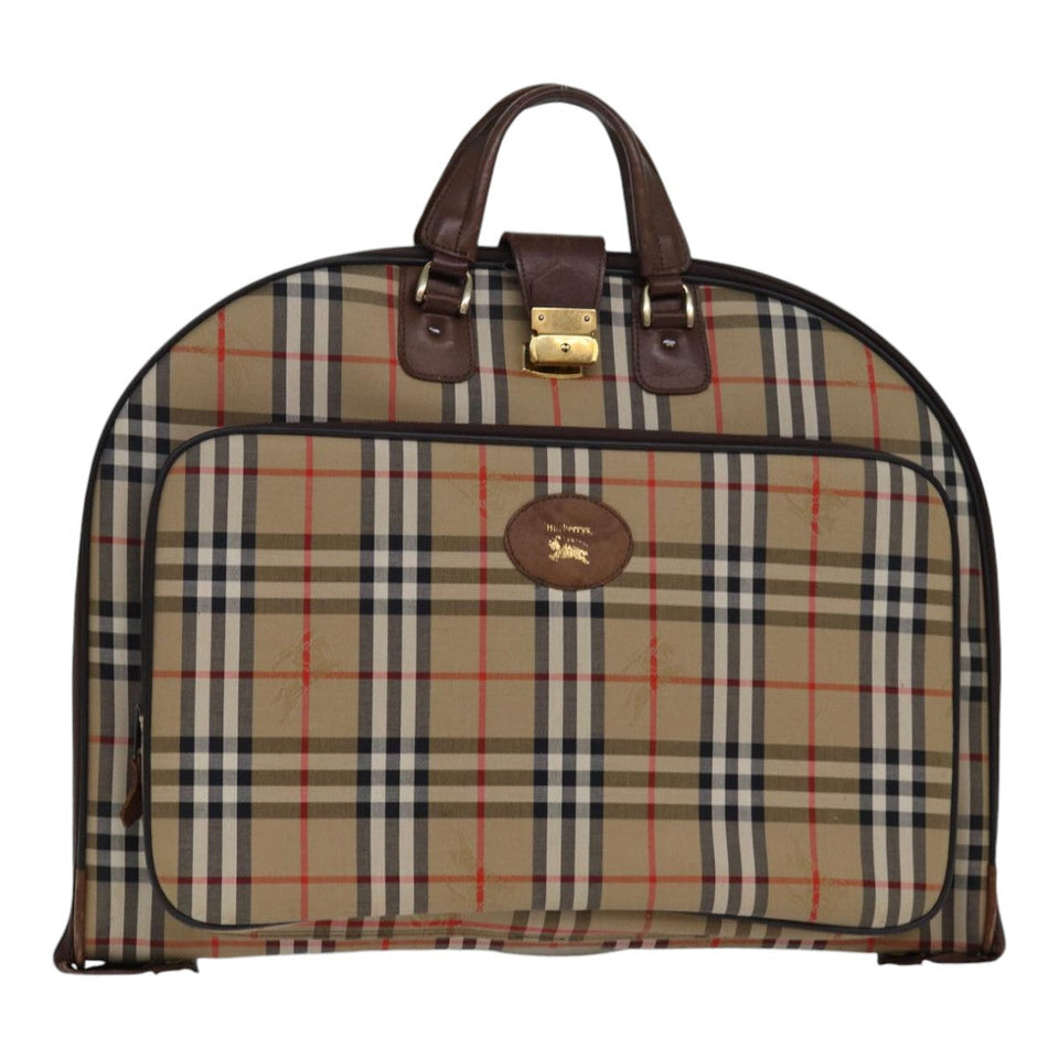 Luxury BurberrySs Nova Check Garment Cover Canvas Beige Brown Auth ep5154