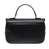 Luxury BurberrySs Hand Bag Leather Black Gold Auth ep5473