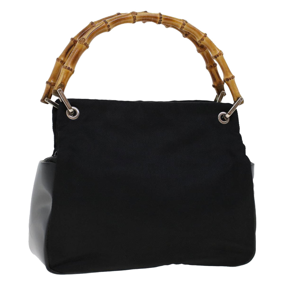 Gucci Bamboo Shoulder Bag Nylon Leather Black 000•1014•0575 5 ep820