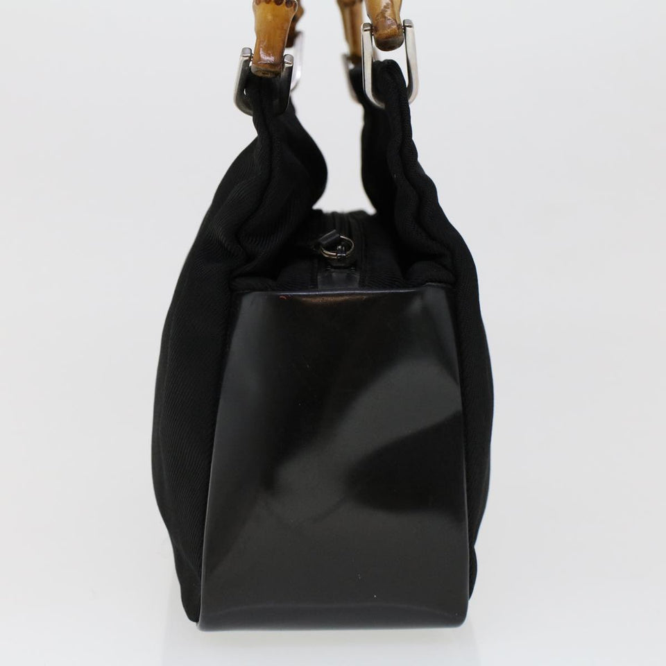 Gucci Bamboo Shoulder Bag Nylon Leather Black 000•1014•0575 5 ep820