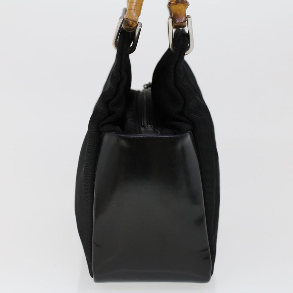 Gucci Bamboo Shoulder Bag Nylon Leather Black 000•1014•0575 5 ep820