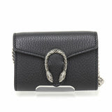 Gucci Coin case 574930 Leather/palladium-tone hardware black Dionysus Chain coin purse Women