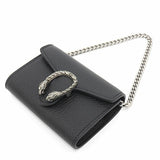 Gucci Coin case 574930 Leather/palladium-tone hardware black Dionysus Chain coin purse Women