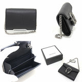 Gucci Coin case 574930 Leather/palladium-tone hardware black Dionysus Chain coin purse Women