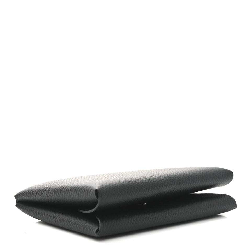 Hermes Epsom Calvi Duo Card Case Black