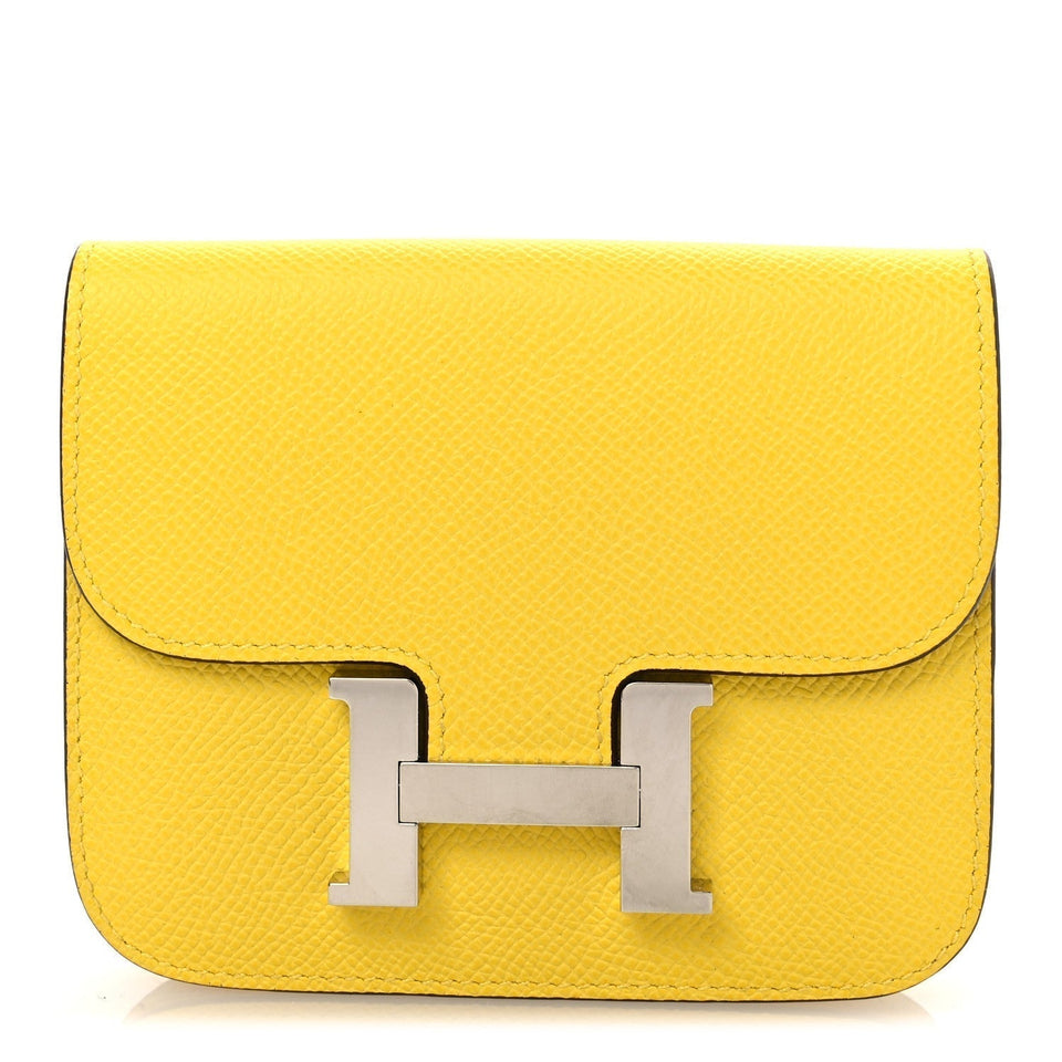 Hermes Epsom Constance Slim Wallet Jaune de Naples