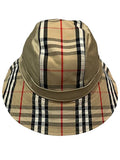 Luxury Burberry Check Pattern Bucket Hat Beige