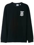 Luxury Burberry Monogram Motif Crew Neck Sweatshirt Black