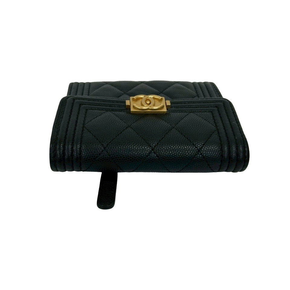 Chanel Boy Chanel Caviar Trifold Wallet