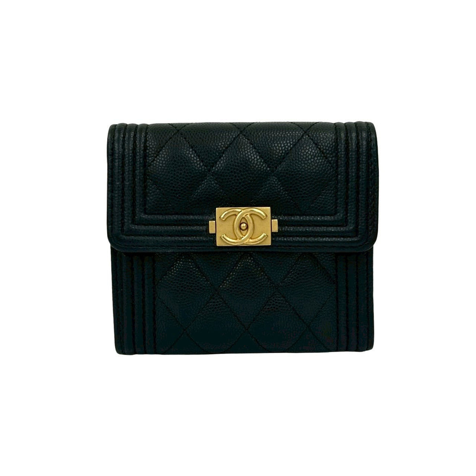 Chanel Boy Chanel Caviar Trifold Wallet