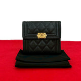 Chanel Boy Chanel Caviar Trifold Wallet
