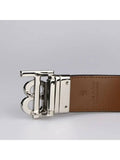 Luxury Burberry Reversible Monogram Leather Belt Black