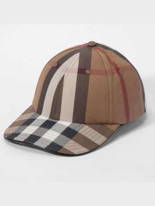 Luxury Burberry Logo Check Cotton Ball Cap Birch Brown