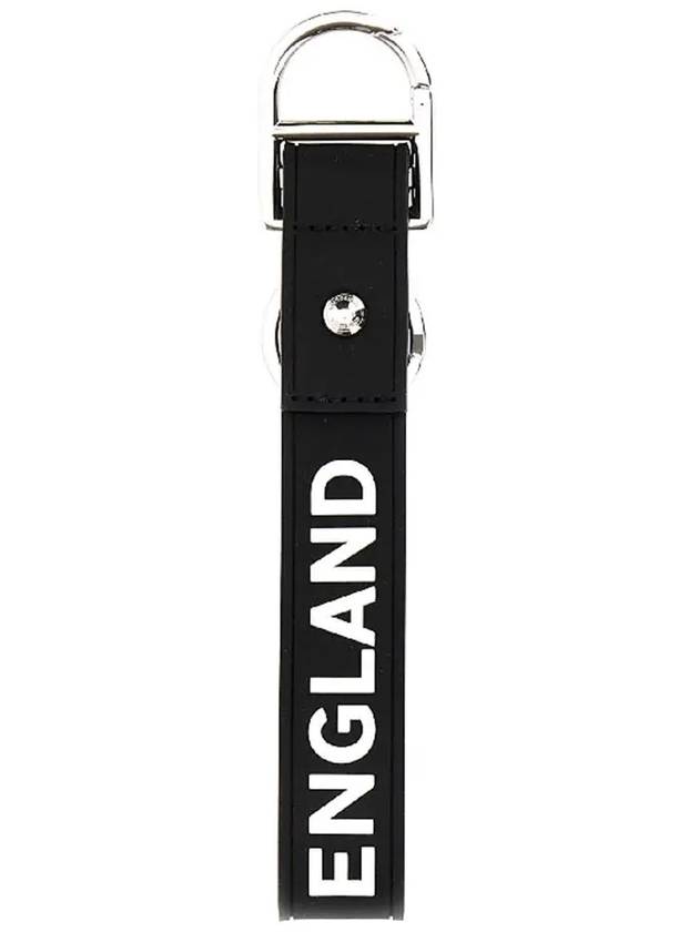 Luxury Burberry Logo Detail Silicone Keyring Black