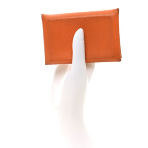 Hermes Epsom Calvi Card Case Abricot