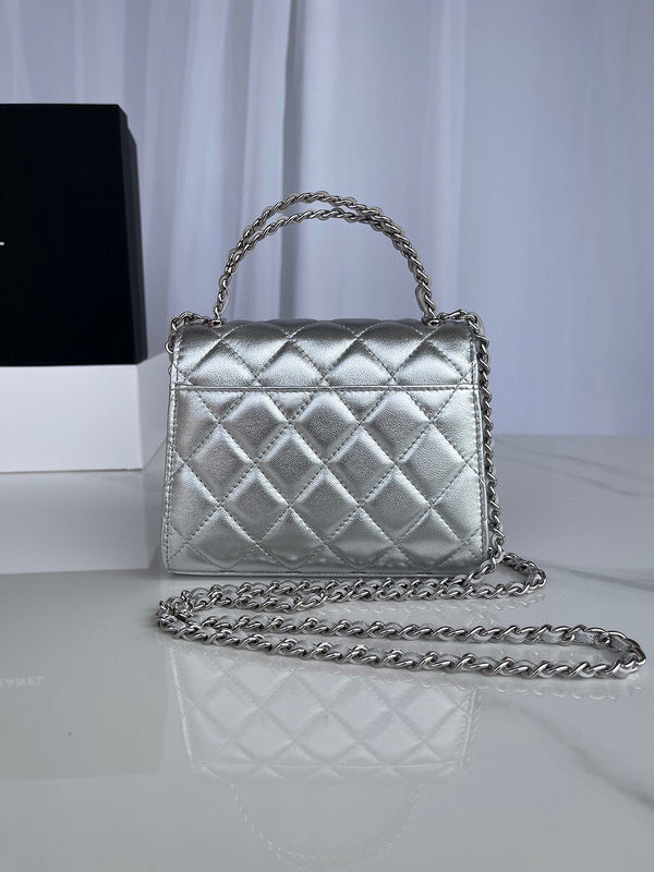 Chanel Silver Mini Quilted Chain Bag – Bags Junction