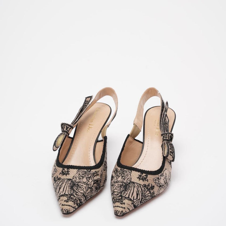 Christian Dior Toile De Jouy J'ADior Pumps 38 Hazelnut Black