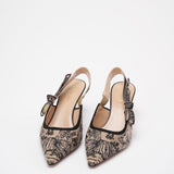 Christian Dior Toile De Jouy J'ADior Pumps 38 Hazelnut Black