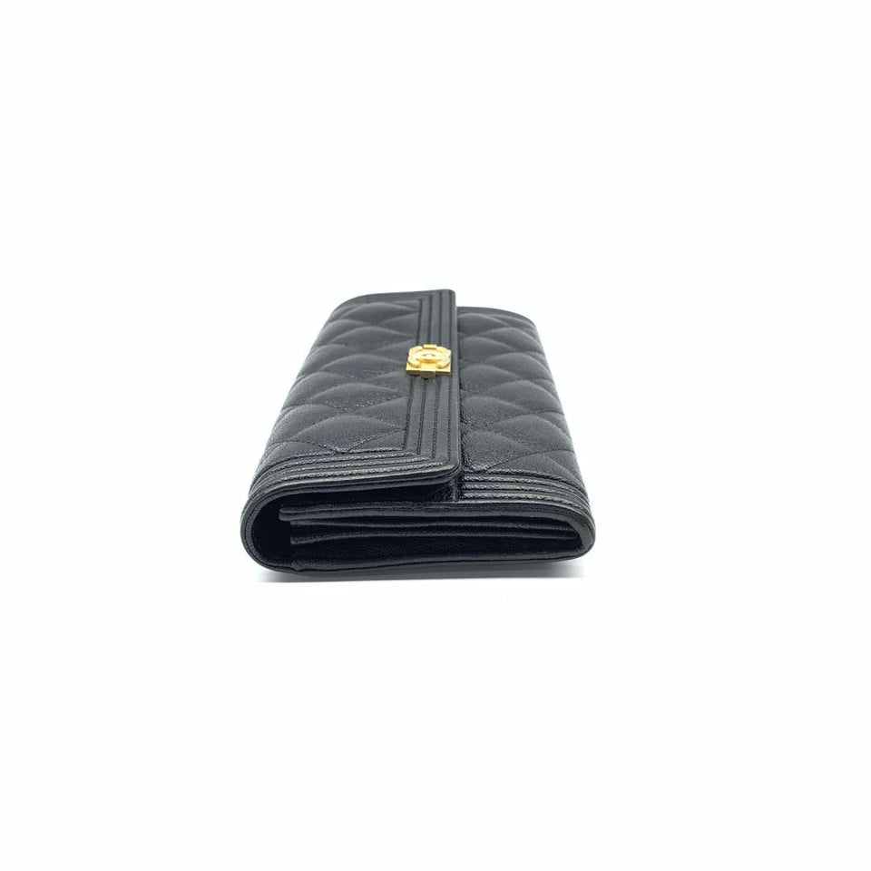 Chanel Boy Caviar Long Wallet