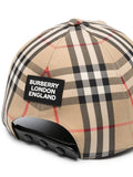 Luxury Burberry logo applique vintage check ball cap beige