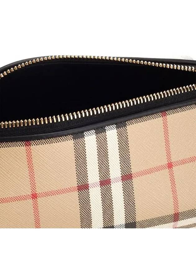 Luxury Burberry Vintage Check Barrel Cross Bag Archive Beige Black