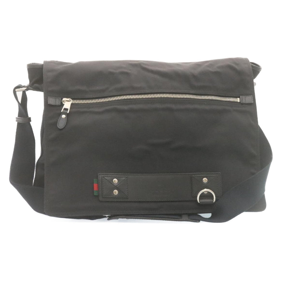 Gucci Sherry Line Messenger Bag Shoulder Bag Nylon Black fm1186