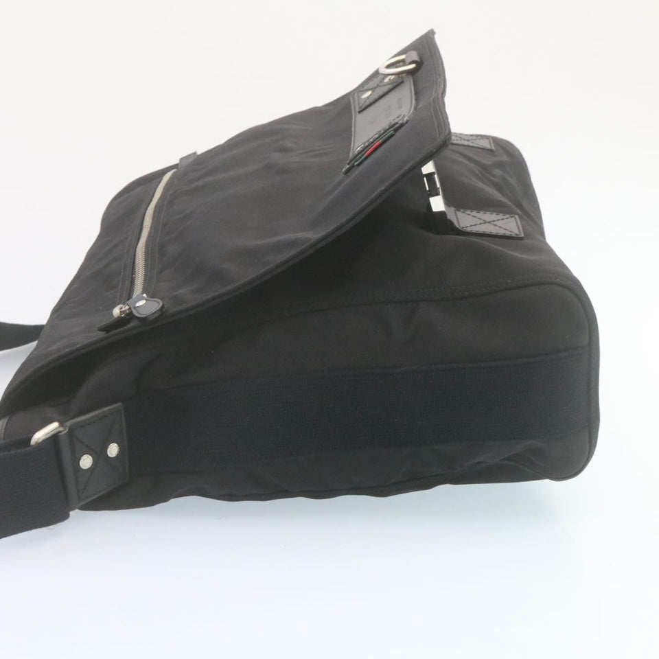 Gucci Sherry Line Messenger Bag Shoulder Bag Nylon Black fm1186