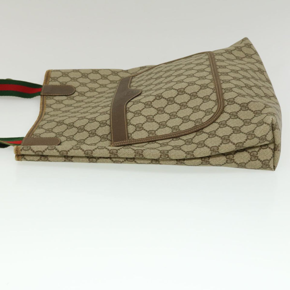 Gucci Web Sherry Line GG Canvas Tote Bag Beige Red Green fm1307